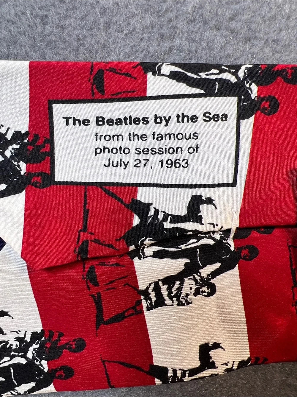 The Beatles Red, White & Black Striped Novelty Tie